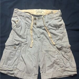 Abercrombie & Fitch Blue Striped Cargo Shorts